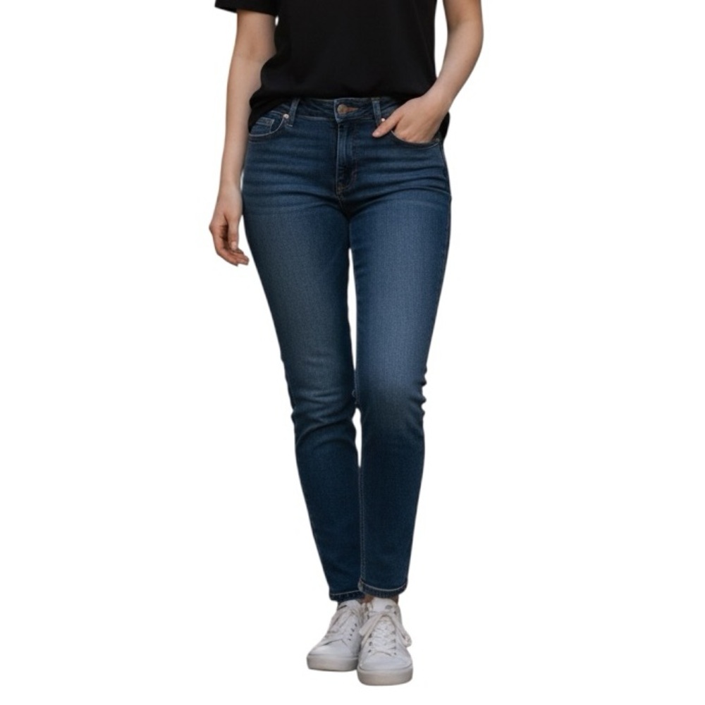 American Eagle Casual Solid Blue Dark Wash High Rise Skinny Stretch Denim Jeans